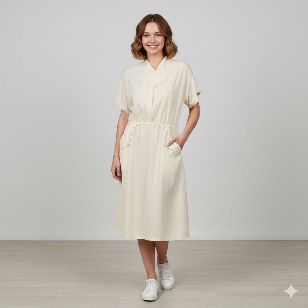 Vintage Kenny Classics size M poplin dress. Angular collar pockets